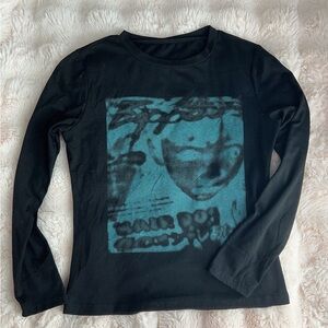 Black Long Sleeve Graphic Tee